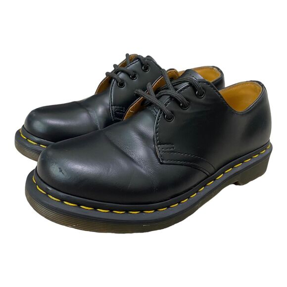 Dr Martens Docs Black‎ Smooth Leather Oxford Shoes 11837 Womens US Size 7 Chunky - Picture 1 of 10
